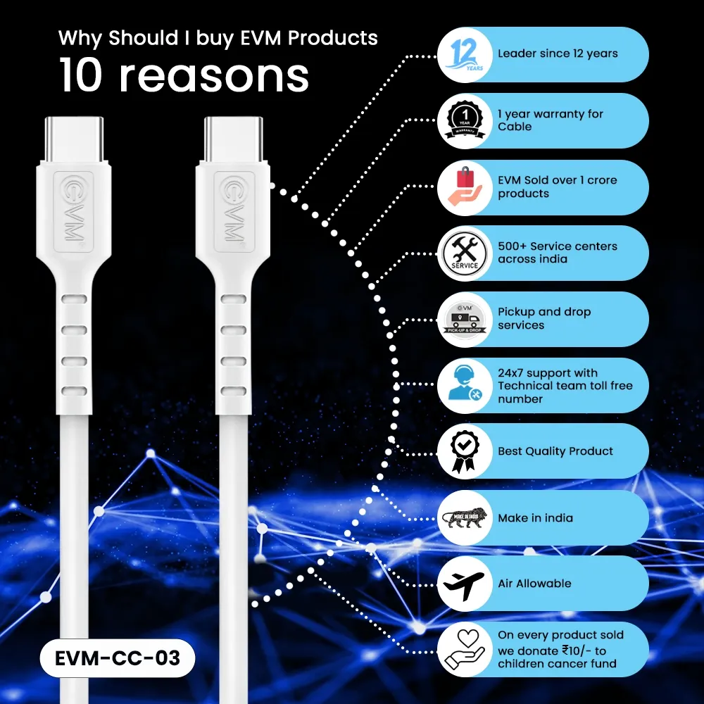 EVM Type-C To Type-C Charge & Sync Cable CC-03 view 8